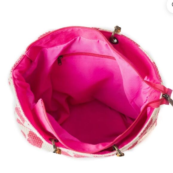 Myra classic Cottage Checker Tote in Pink - Picture 8 of 9